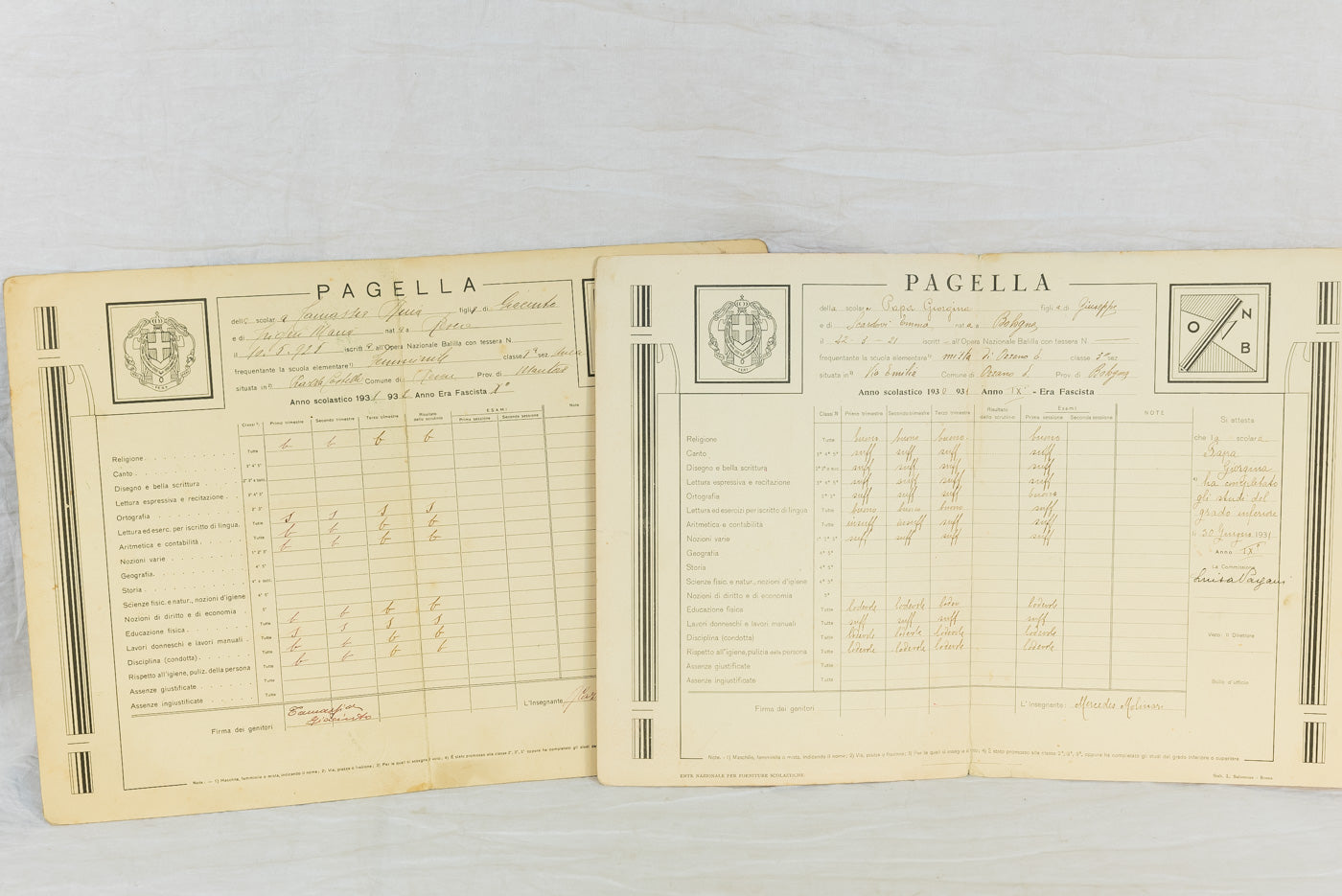 #6 pagelle scolastiche del Ventennio