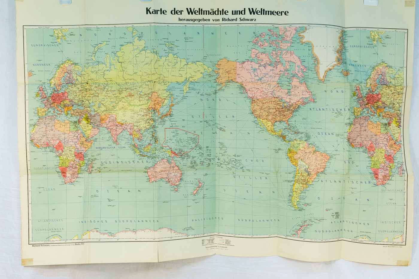 Karte der Weltmachte und Weltmeere OKH 1943