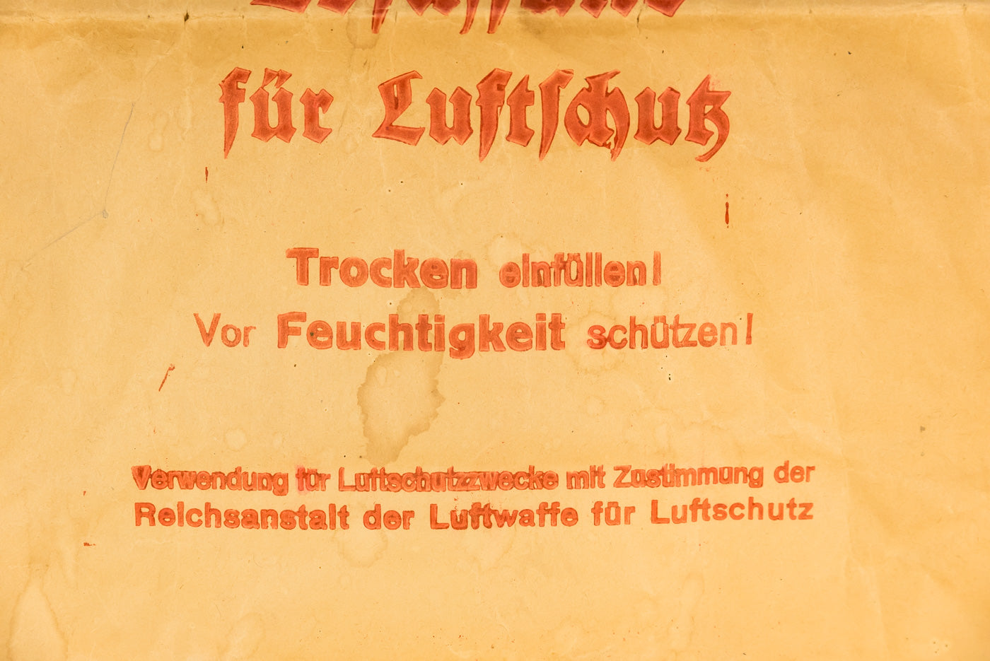 Sacco anti incendio rifugi Luftschutz