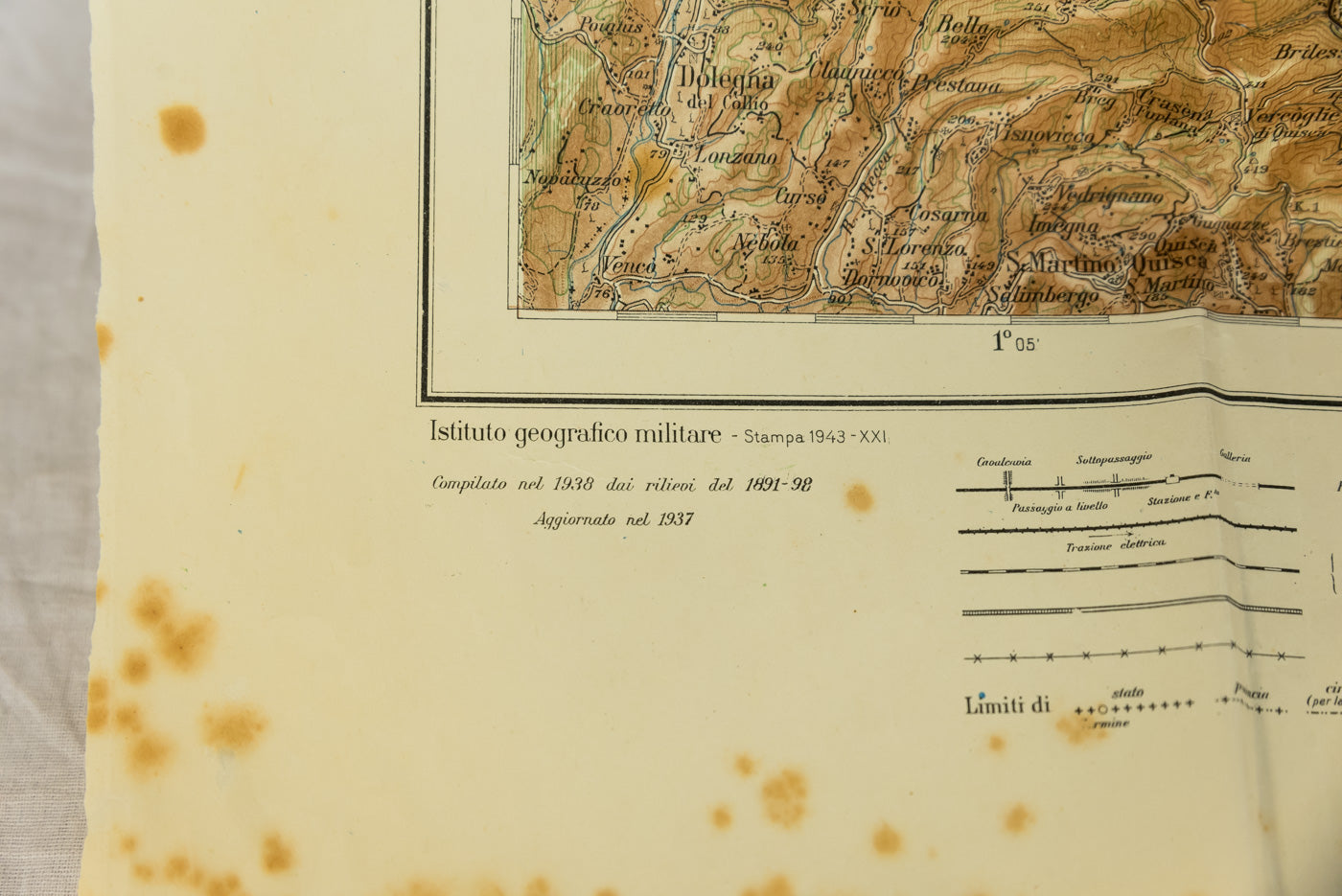 Carta topografica militare Tolmino 1943