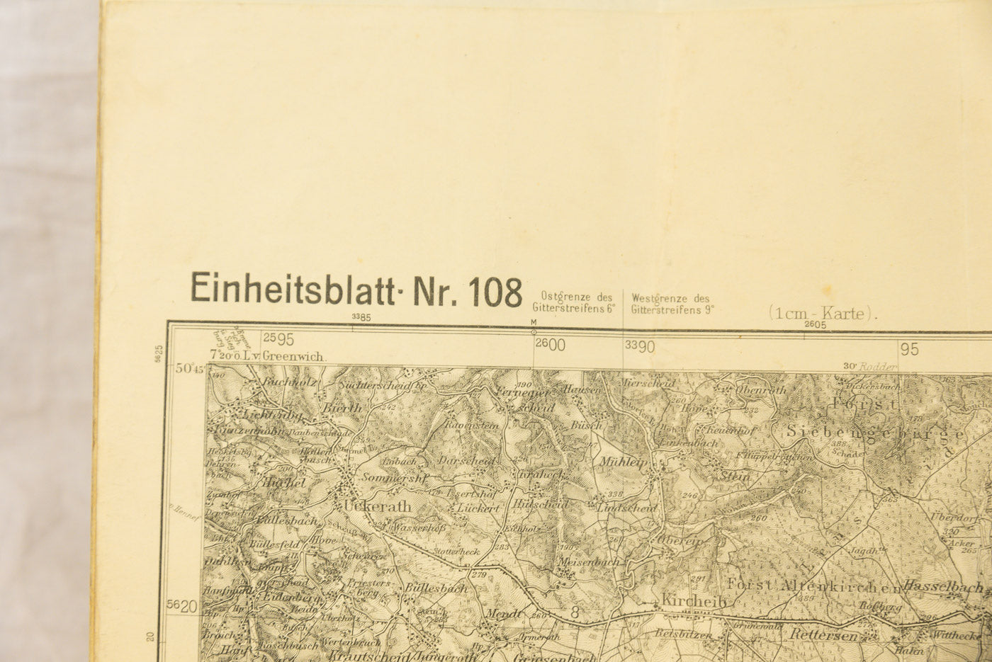Carta topografica WH - 1937 area di Koblenz