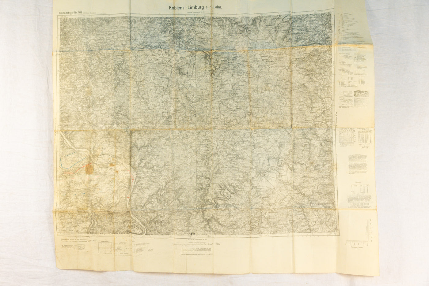 Carta topografica WH - 1937 area di Koblenz