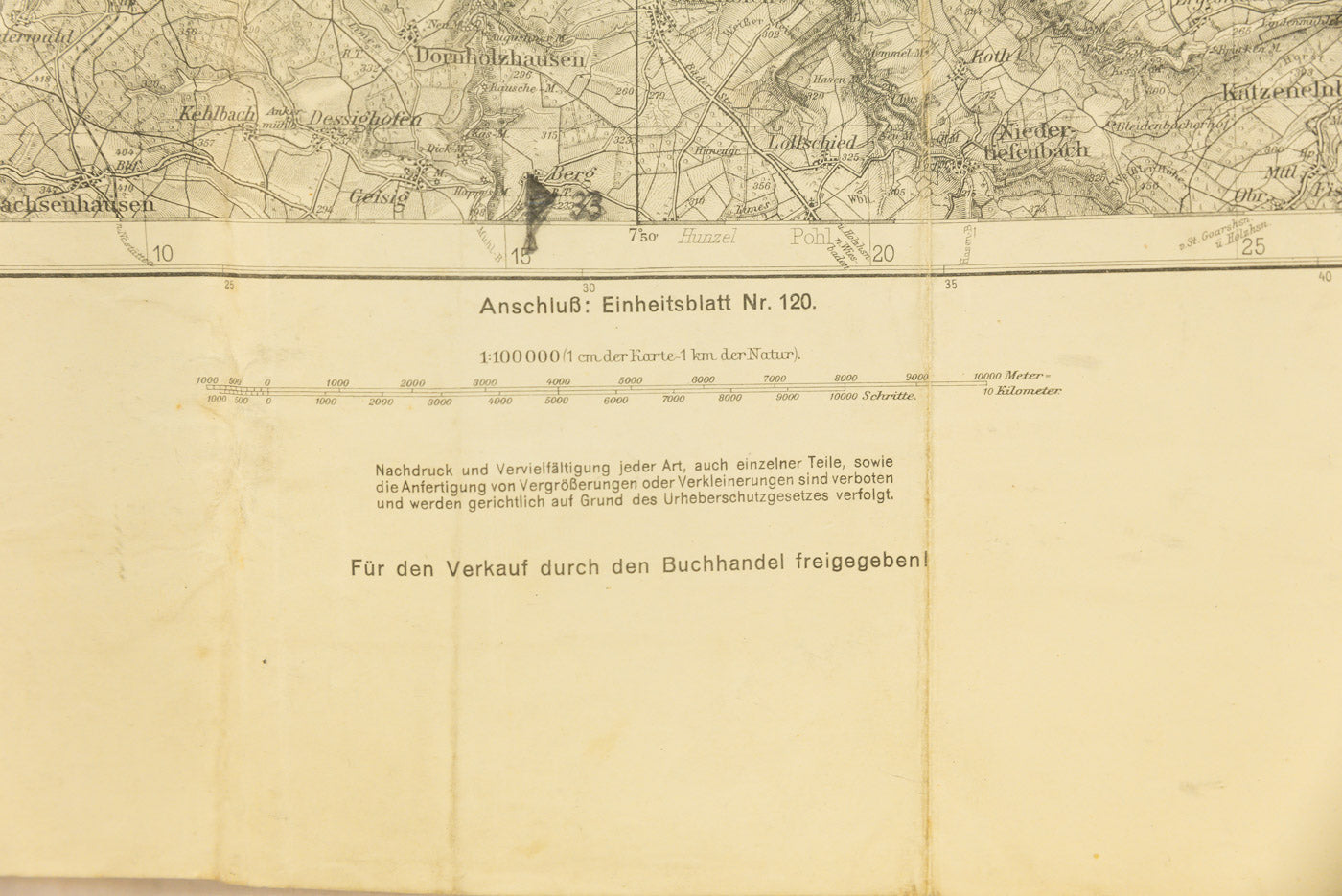 Carta topografica WH - 1937 area di Koblenz