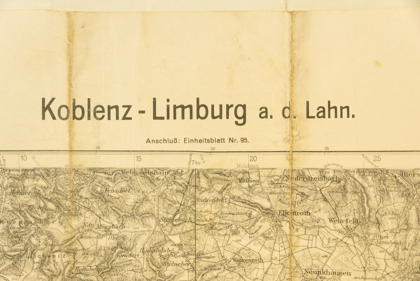 Carta topografica WH - 1937 area di Koblenz