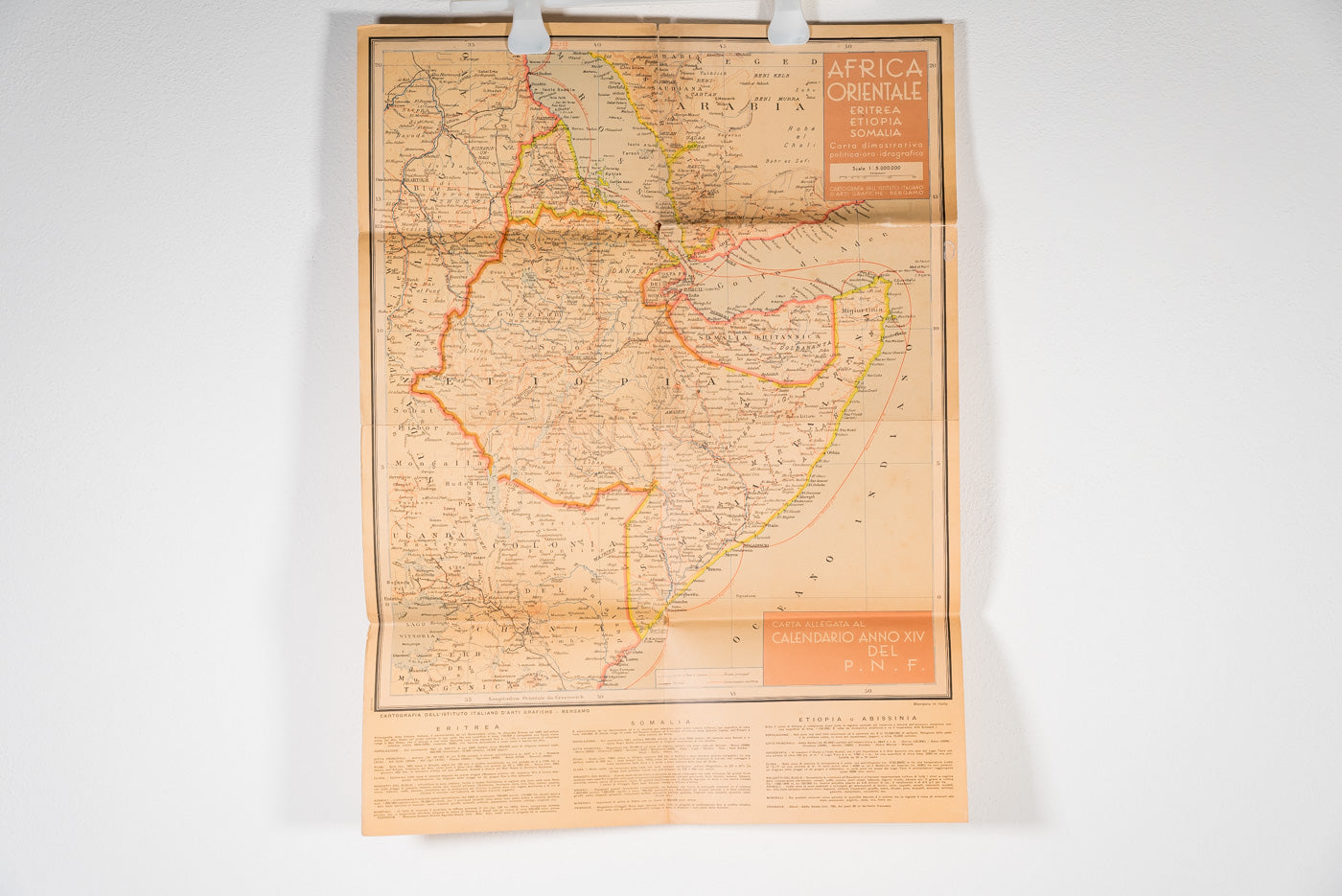 Folder con carta geografica AOI, cm 68 x 50