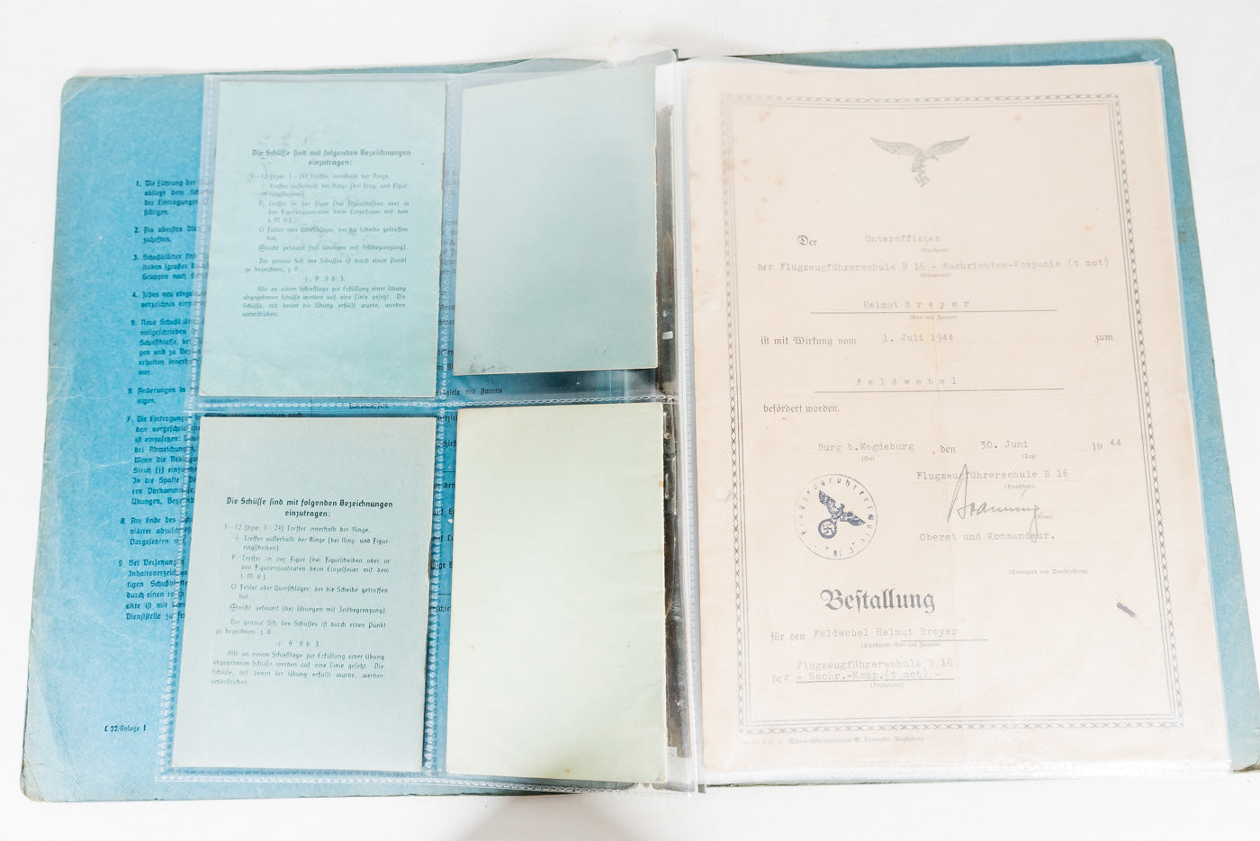 Konvolut documenti appartenuti a due fratelli entrambi Luftwaffe Flak