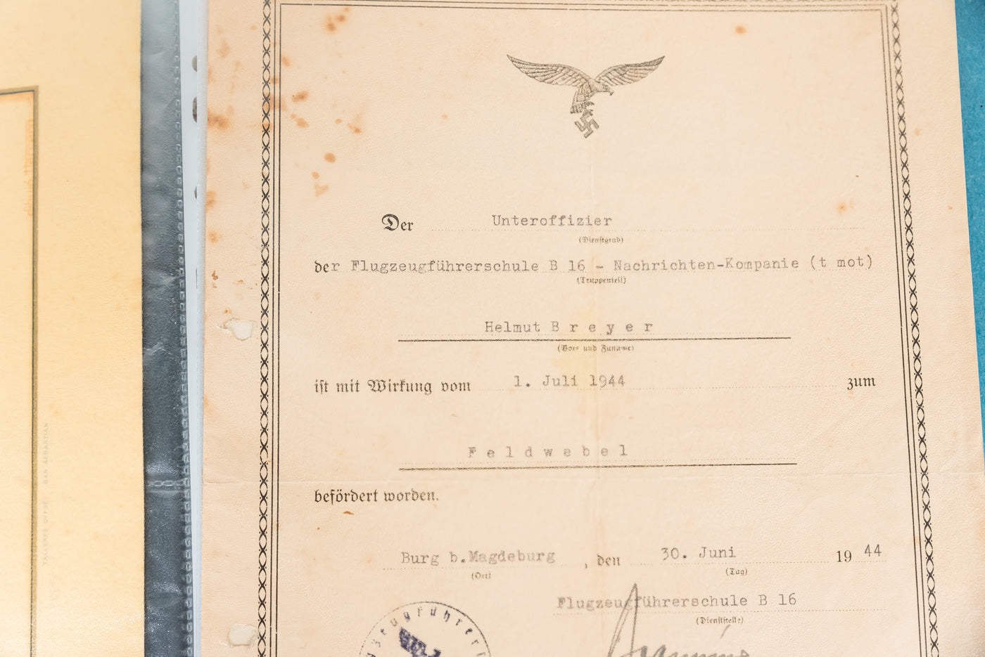 Konvolut documenti appartenuti a due fratelli entrambi Luftwaffe Flak