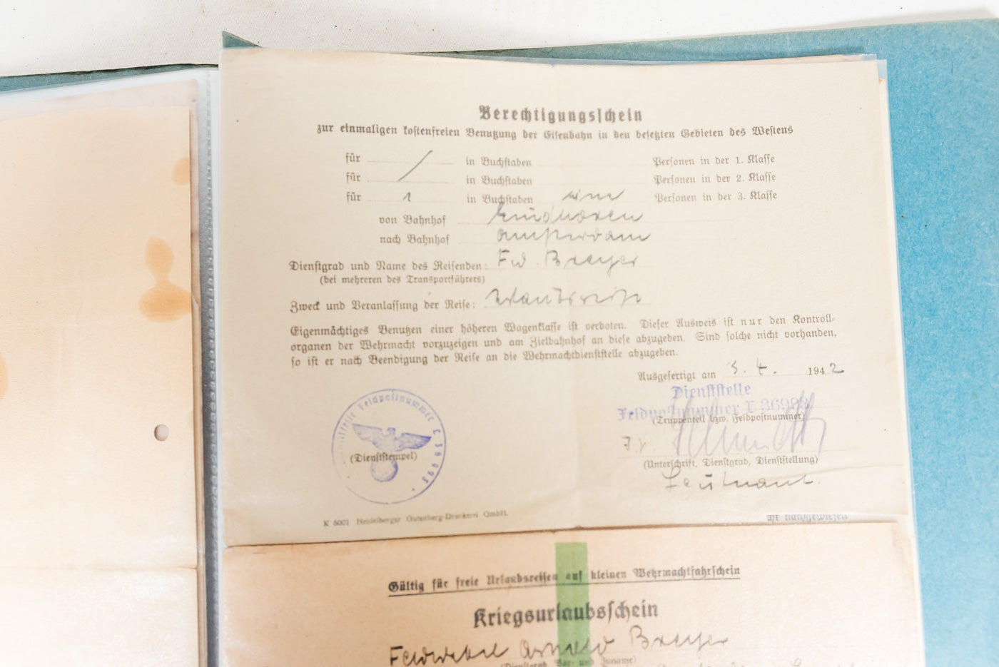 Konvolut documenti appartenuti a due fratelli entrambi Luftwaffe Flak