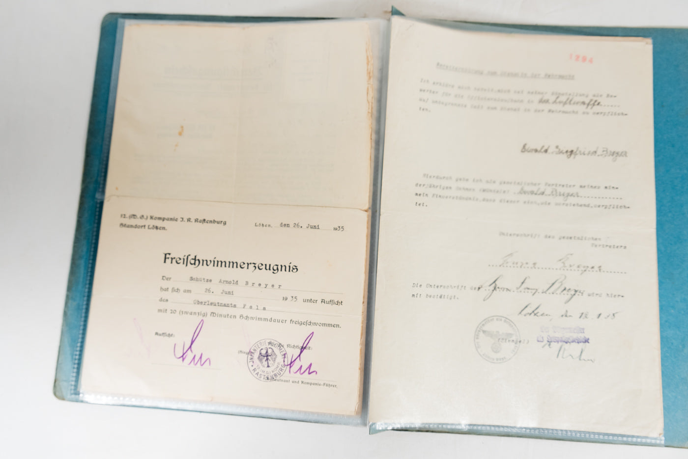 Konvolut documenti appartenuti a due fratelli entrambi Luftwaffe Flak