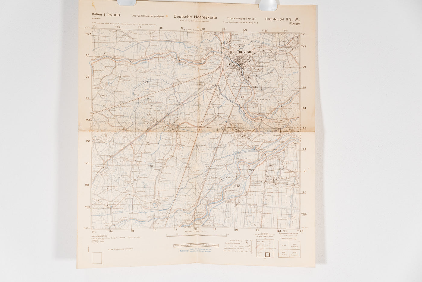 Deutsche Hereeskarte Rovigo e provincia 1944
