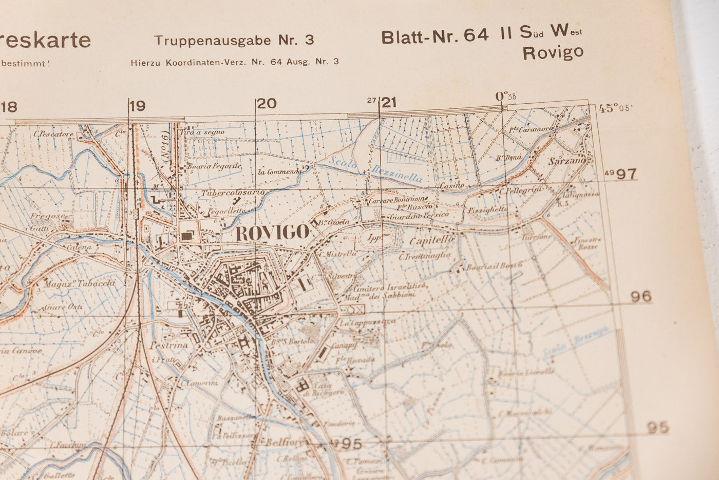 Deutsche Hereeskarte Rovigo e provincia 1944