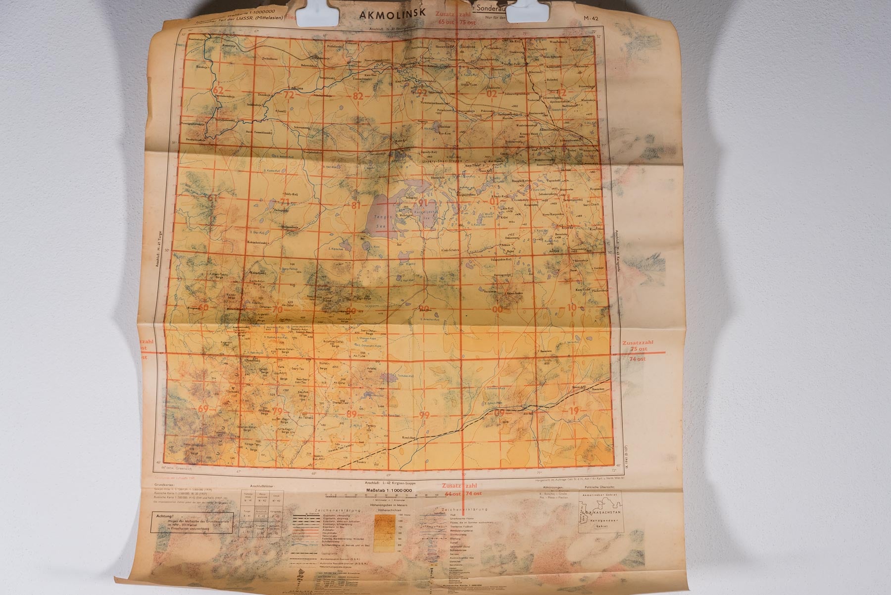 Deutsche Hereeskarte di Akmolinsk,(Kazakistan) datata 1941