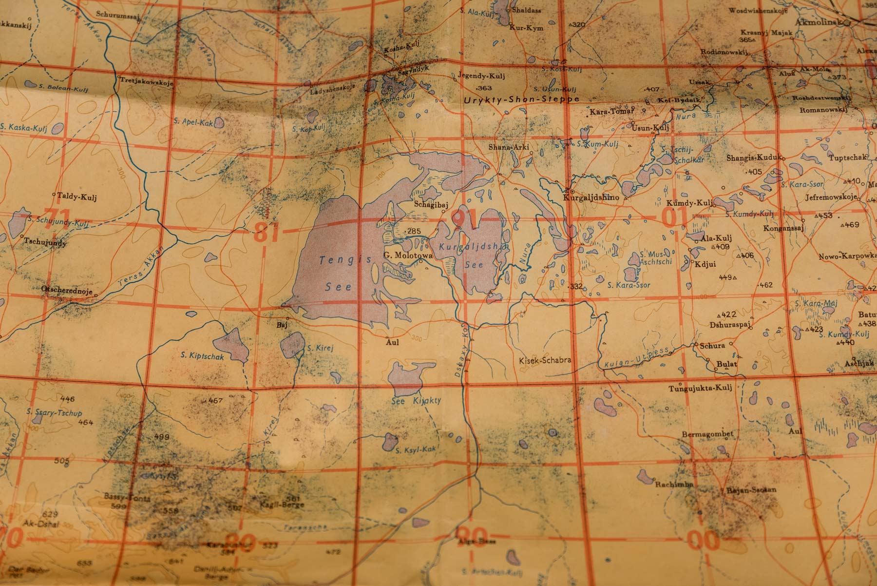 Deutsche Hereeskarte di Akmolinsk,(Kazakistan) datata 1941