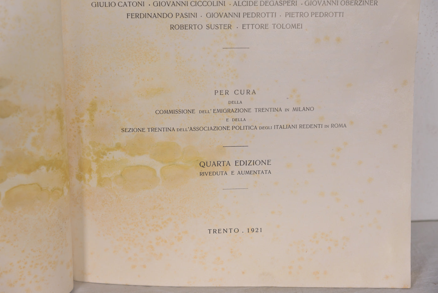 "Il martirio del Trentino" - 1921