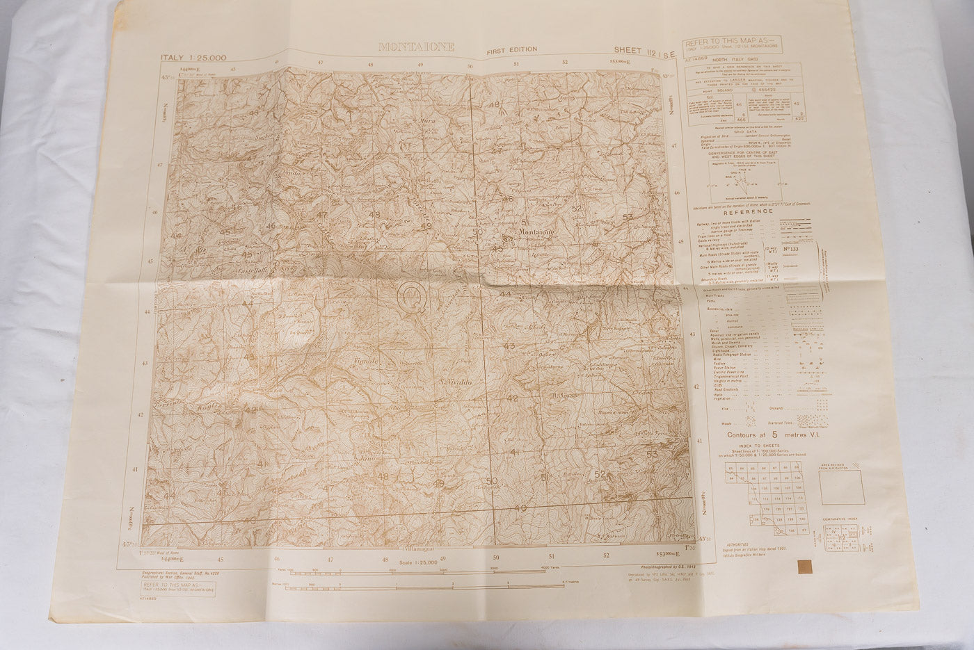 Carta militare US Army WW 2- Montaione (FI)