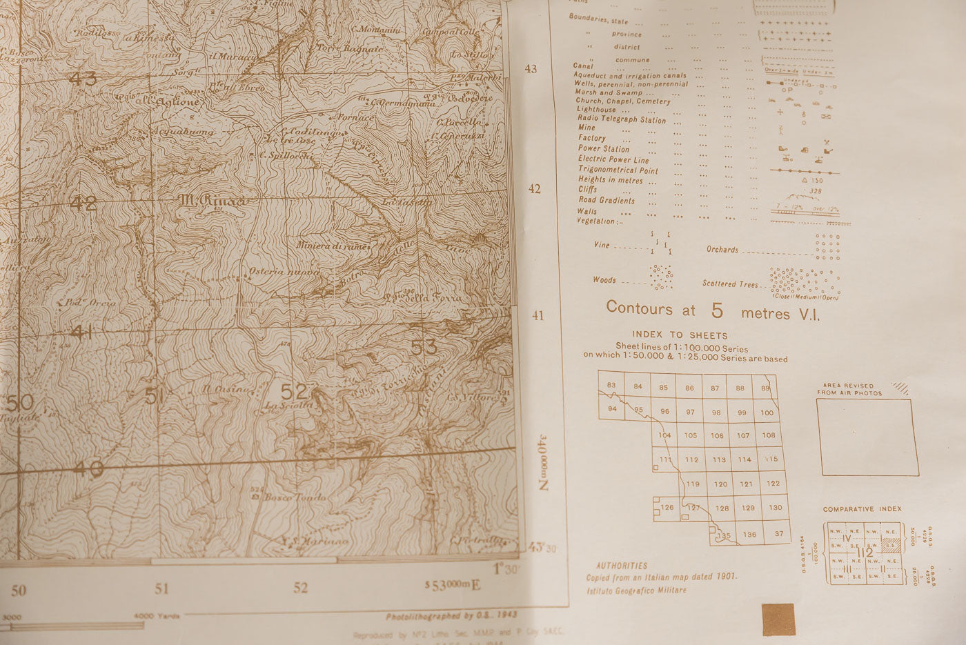 Carta militare US Army WW 2- Montaione (FI)