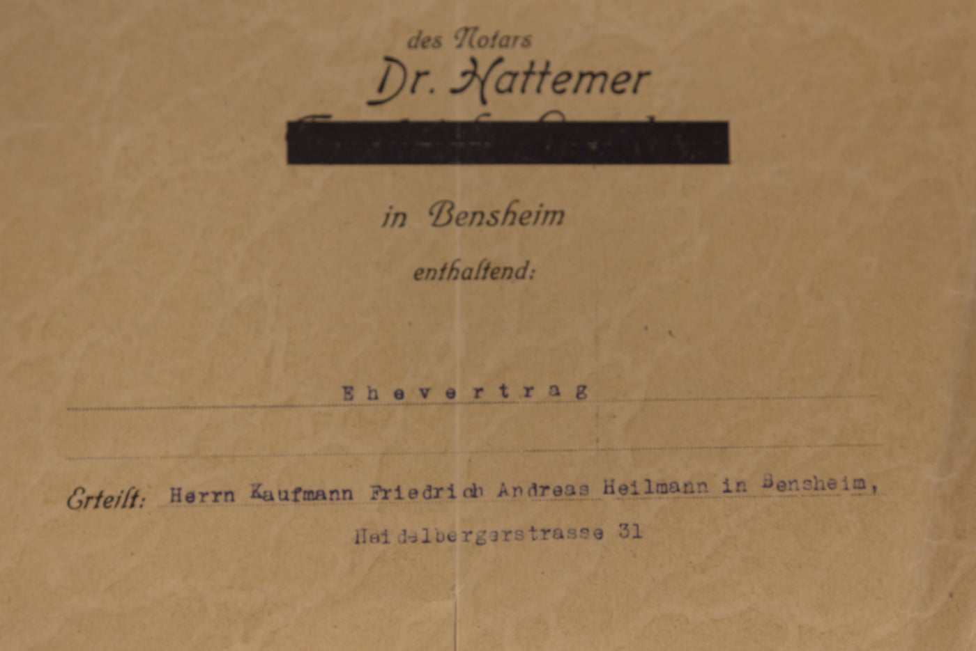 Cartella con atti notarili III° Reich