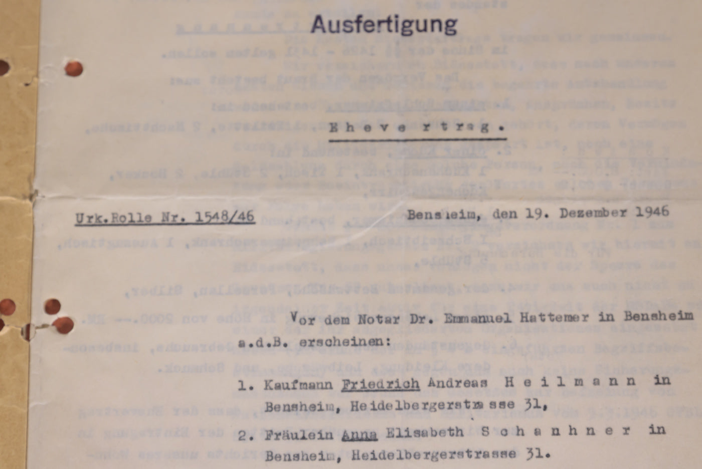 Cartella con atti notarili III° Reich
