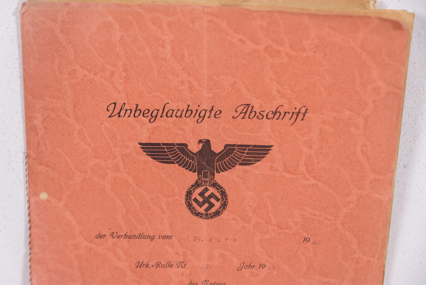 Cartella con atti notarili III° Reich