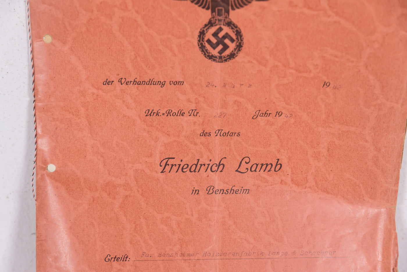 Cartella con atti notarili III° Reich