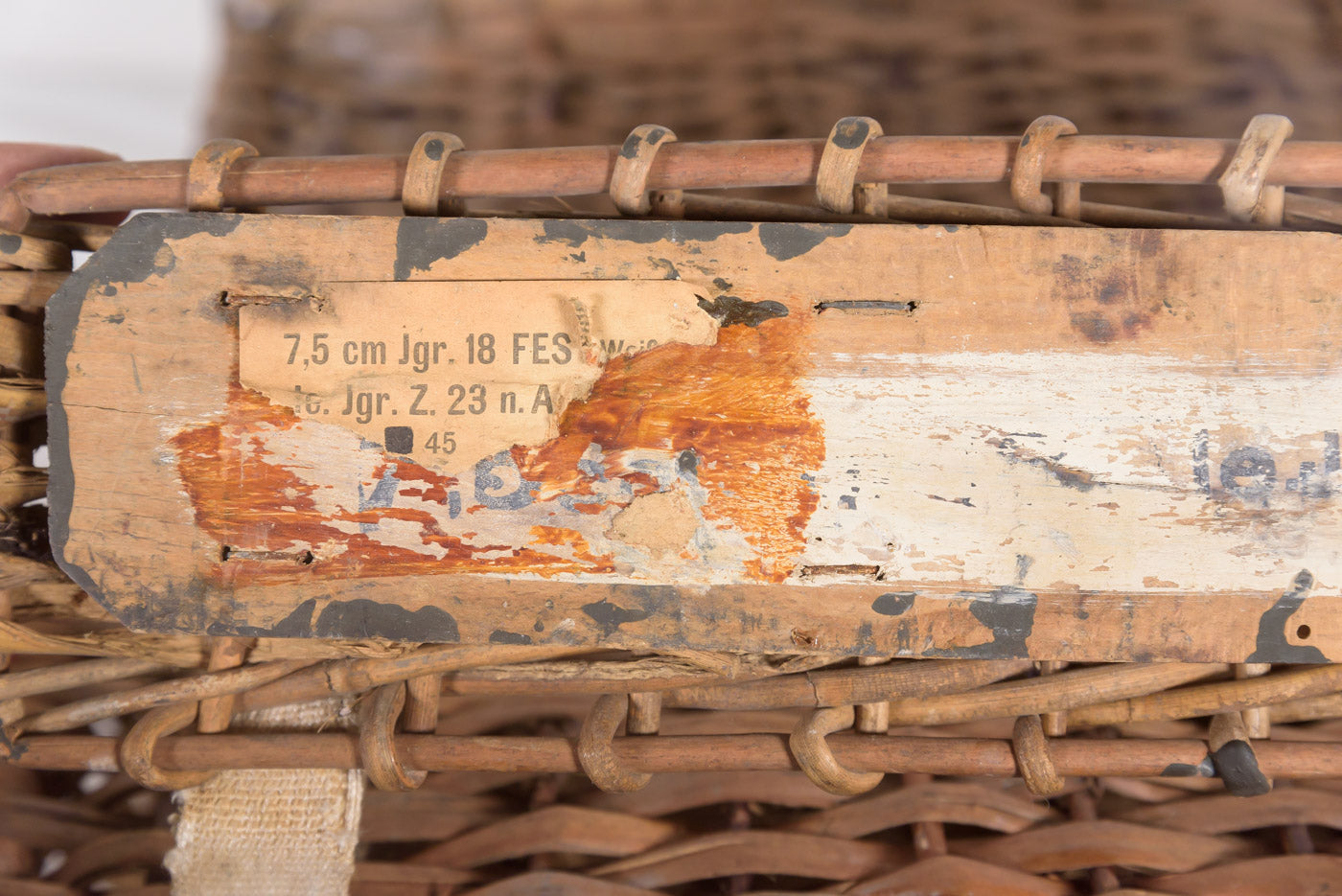 Cesta in vimini per 3 colpi artiglieria da 75 mm WH WW 2