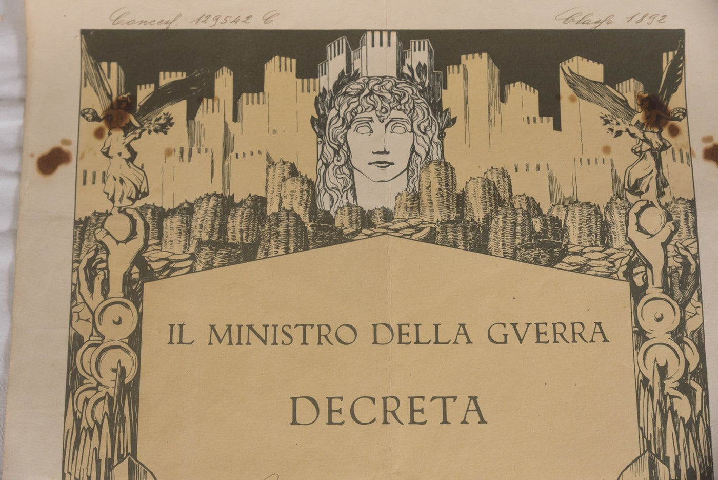 Medaglia "Coniata del bronzo nemico" WW1 con attestato
