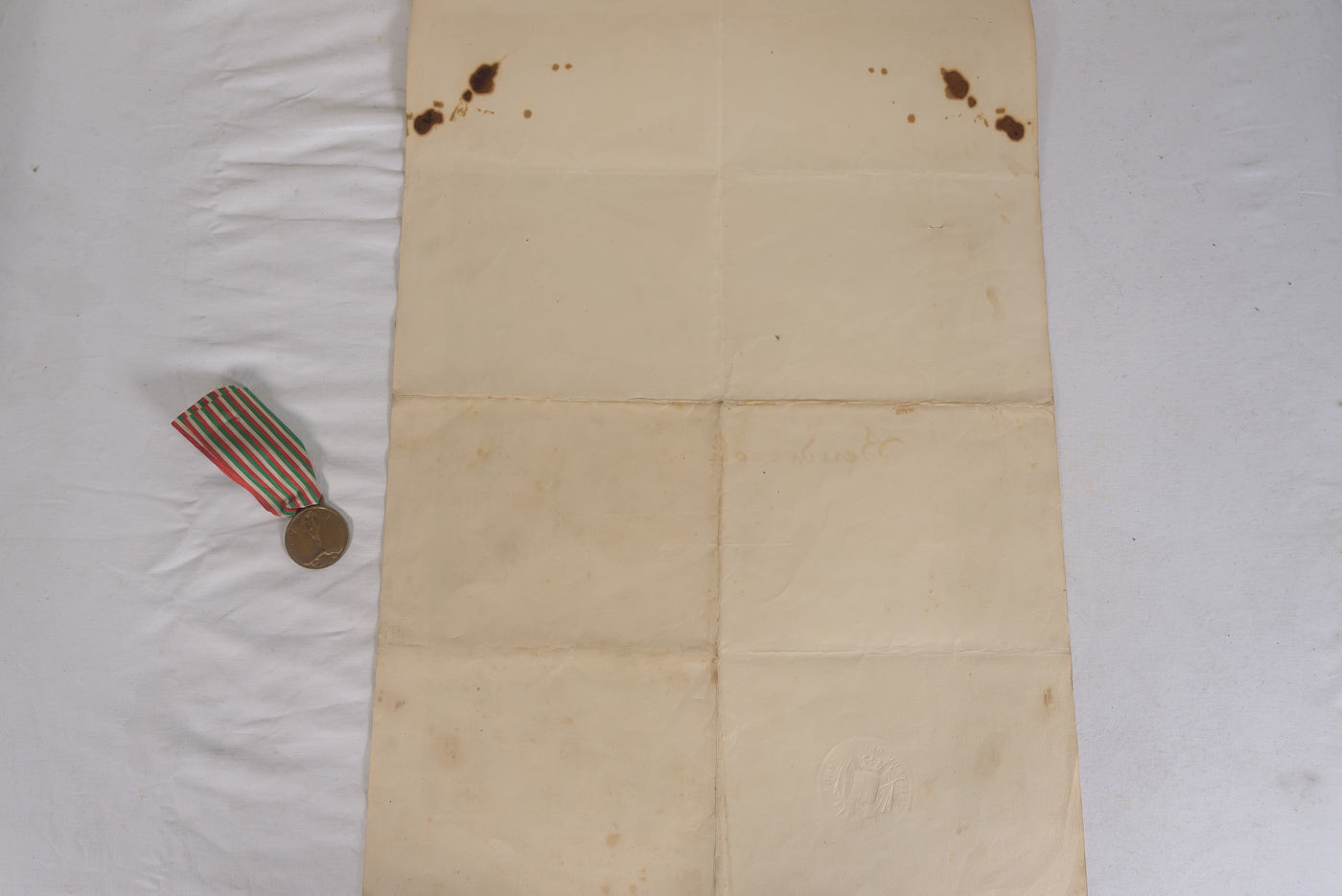 Medaglia "Coniata del bronzo nemico" WW1 con attestato