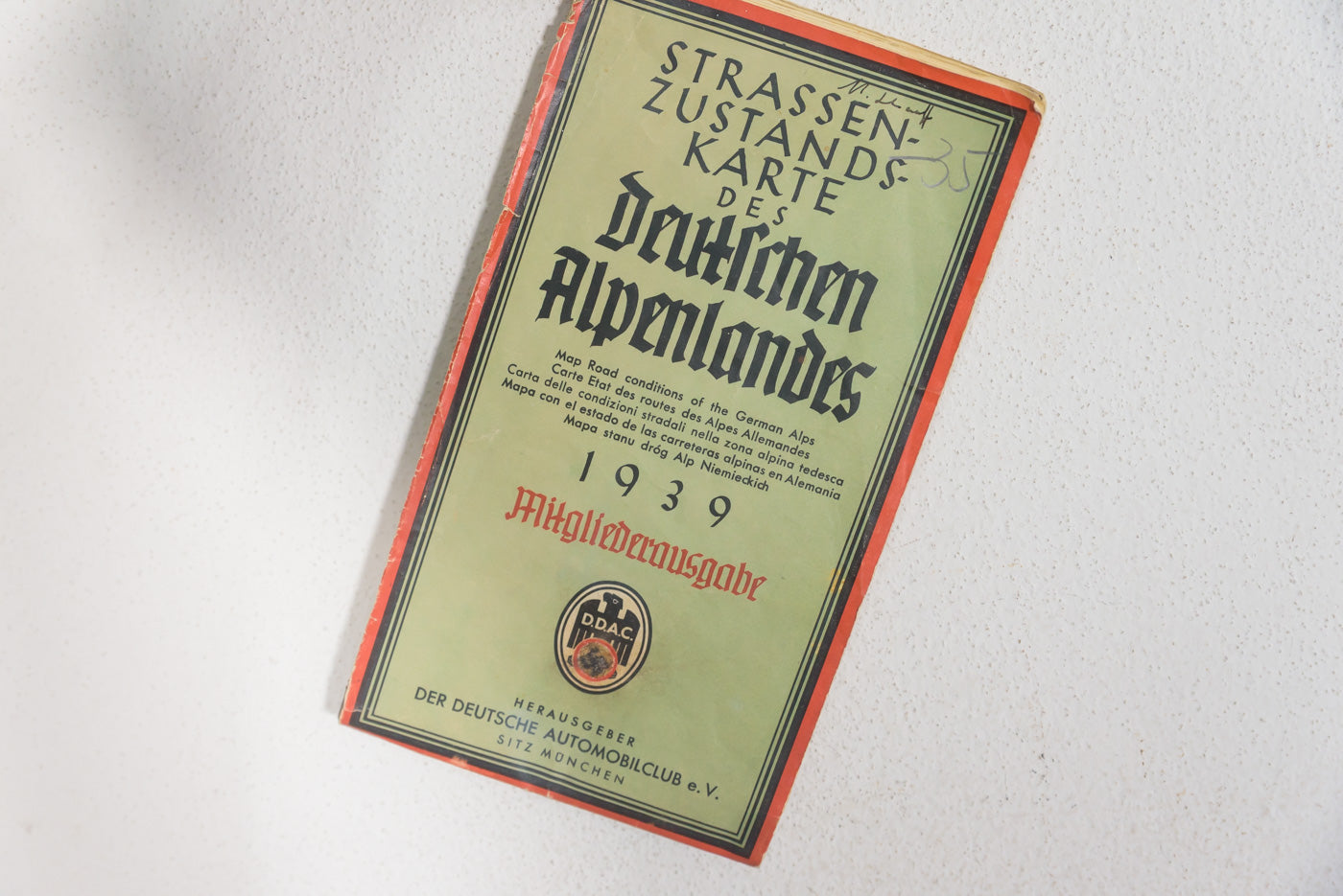 D.D.A.C. carta Deutschen Alpenlandes - 1939