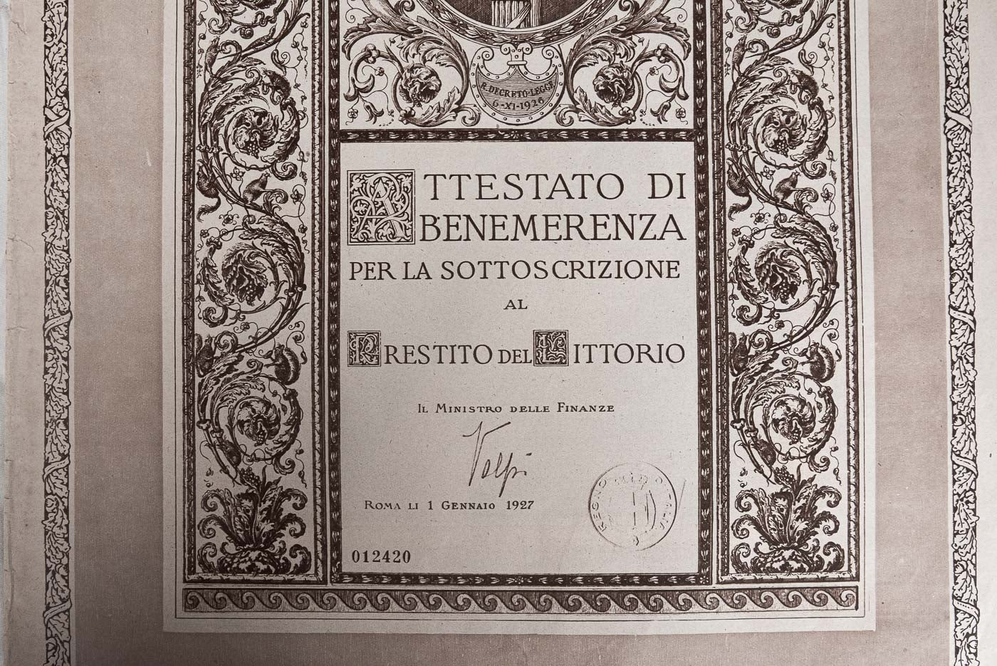 "La lira ed il littorio" Numero unico - 31/12/1925