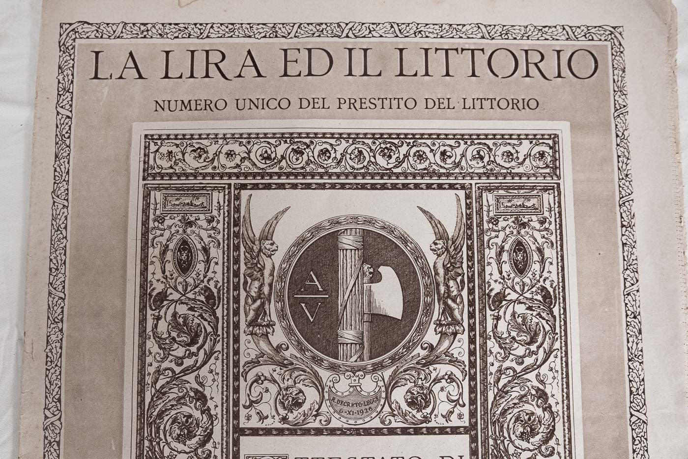 "La lira ed il littorio" Numero unico - 31/12/1925