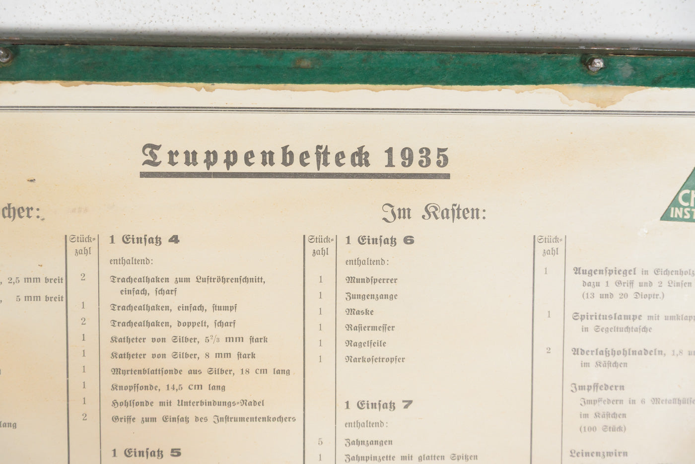 Truppen Besteck 1935 "Chiron Instrumente" Sanità WH