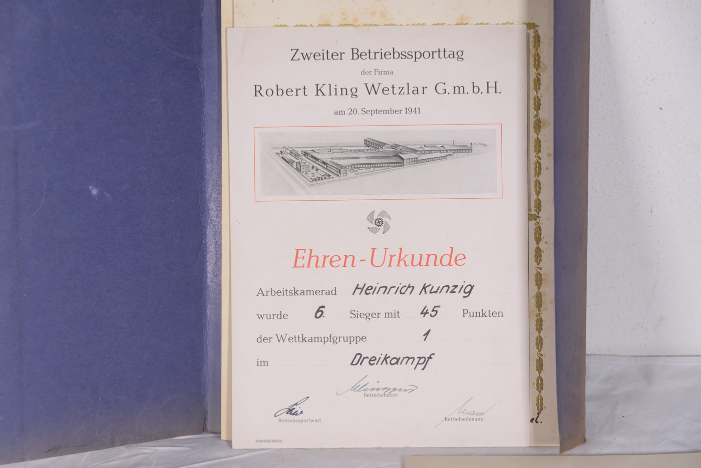 # 4 Ehren Urkunde Sportivi WH WW2