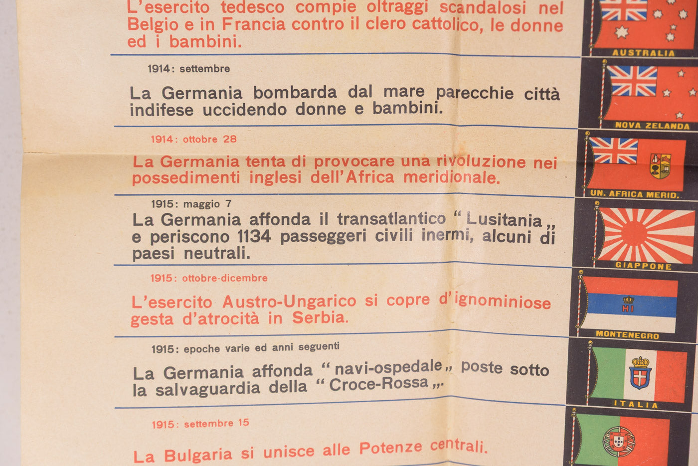 Italia WW1 - Manifesto propaganda pro ingresso in guerra contro la Germania
