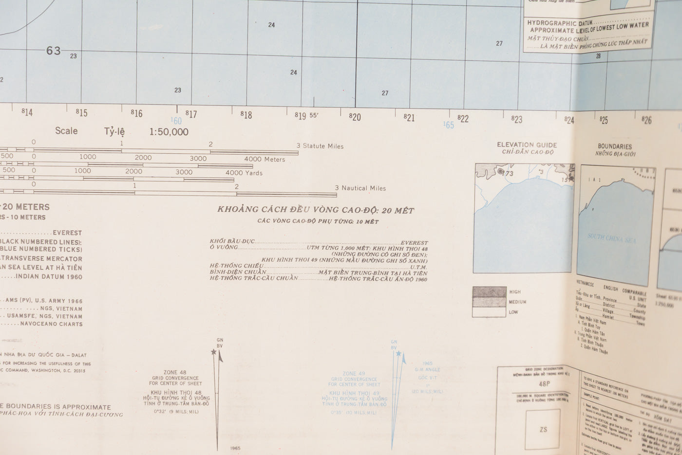 US Army Vietnam - carta topografica US località Ham-Tan