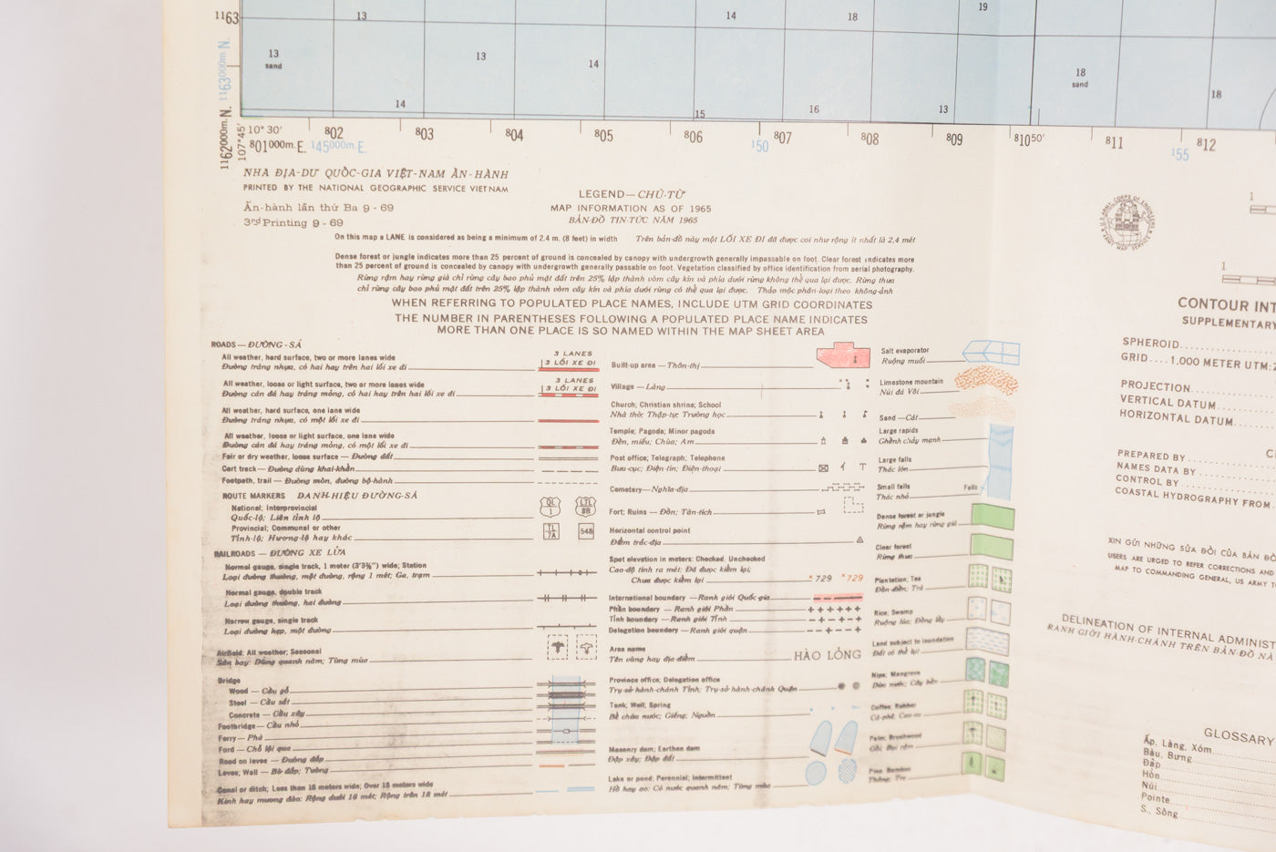 US Army Vietnam - carta topografica US località Ham-Tan