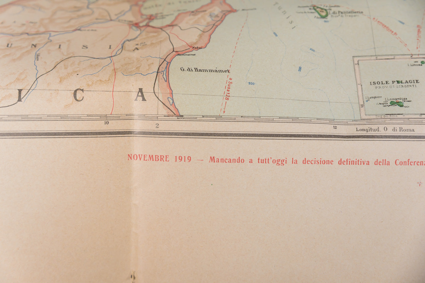 "L'Italia Nuova" carta geografica dell'Italia 1919