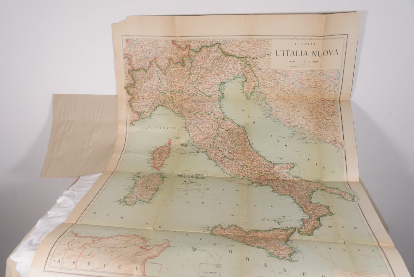 "L'Italia Nuova" carta geografica dell'Italia 1919