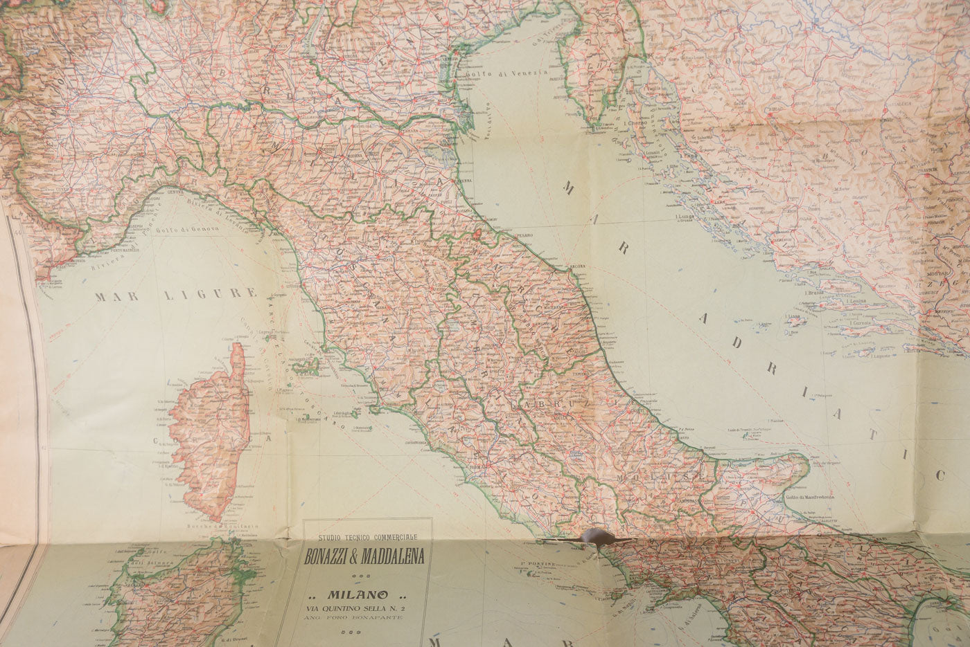 "L'Italia Nuova" carta geografica dell'Italia 1919
