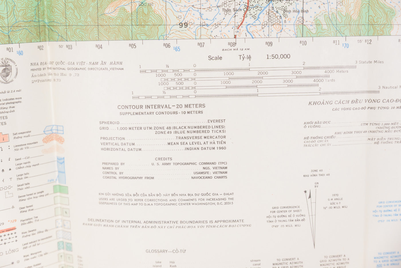 US Army Vietnam - carta topografica US località Phuoc Long, foto 8