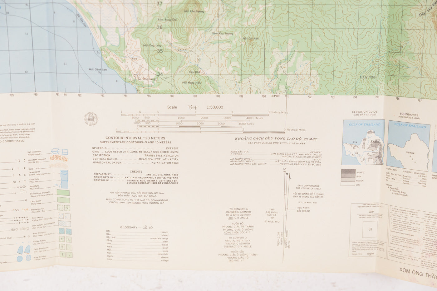 US Army Vietnam - carta topografica US località  Xom Ong Thay