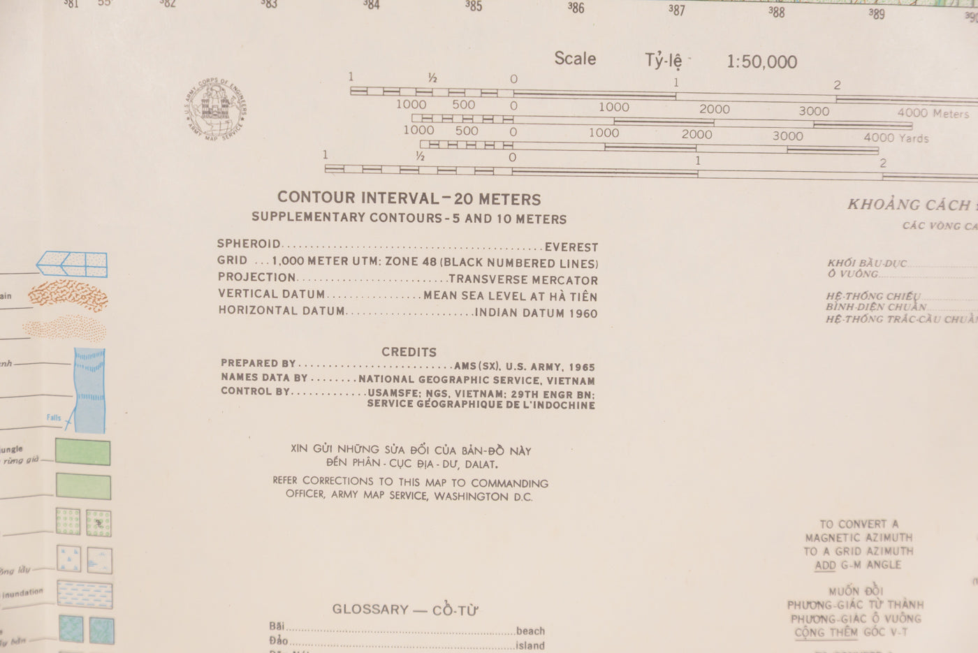 US Army Vietnam - carta topografica US località  Xom Ong Thay