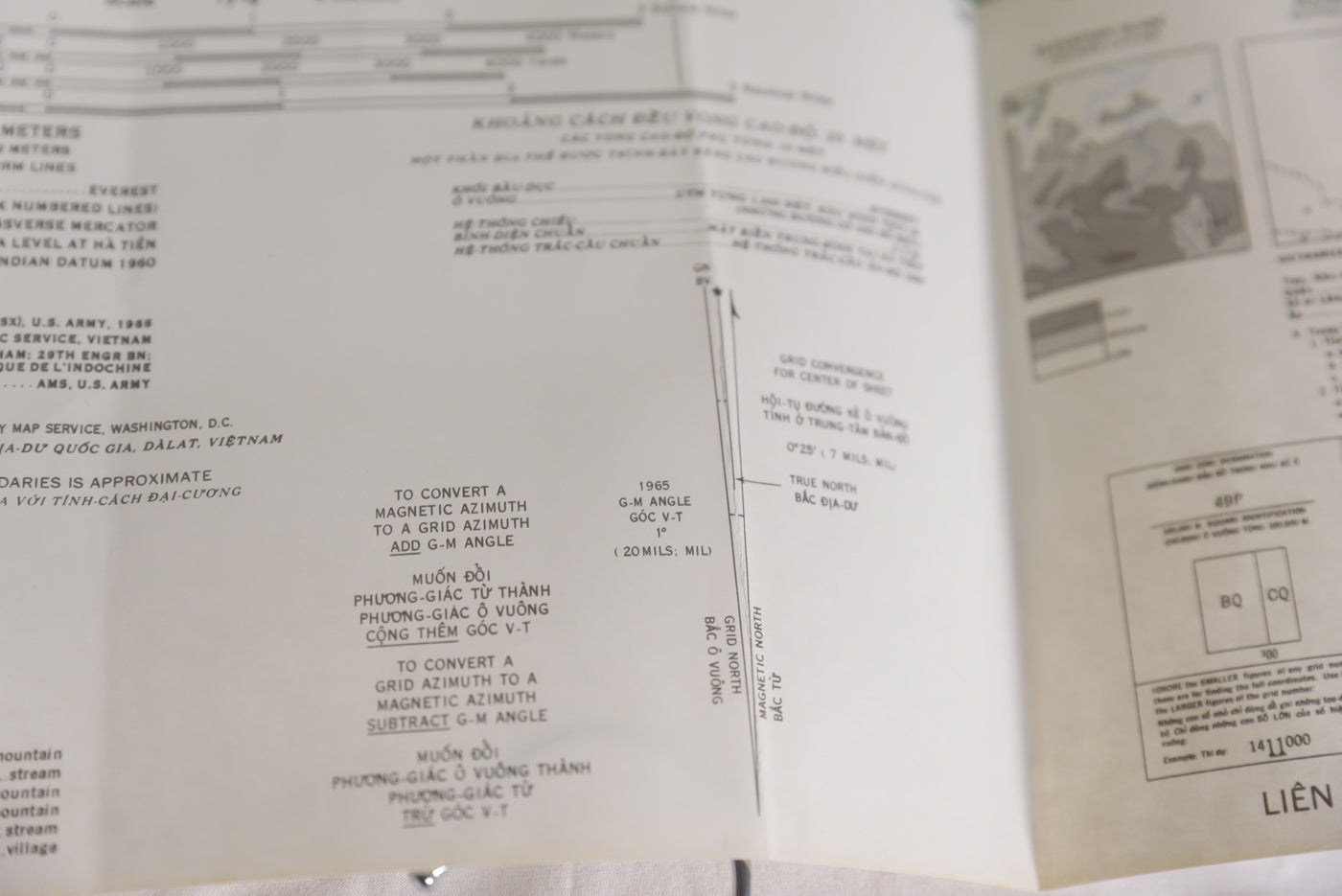 US Army Vietnam - carta topografica US località Lien-Thach