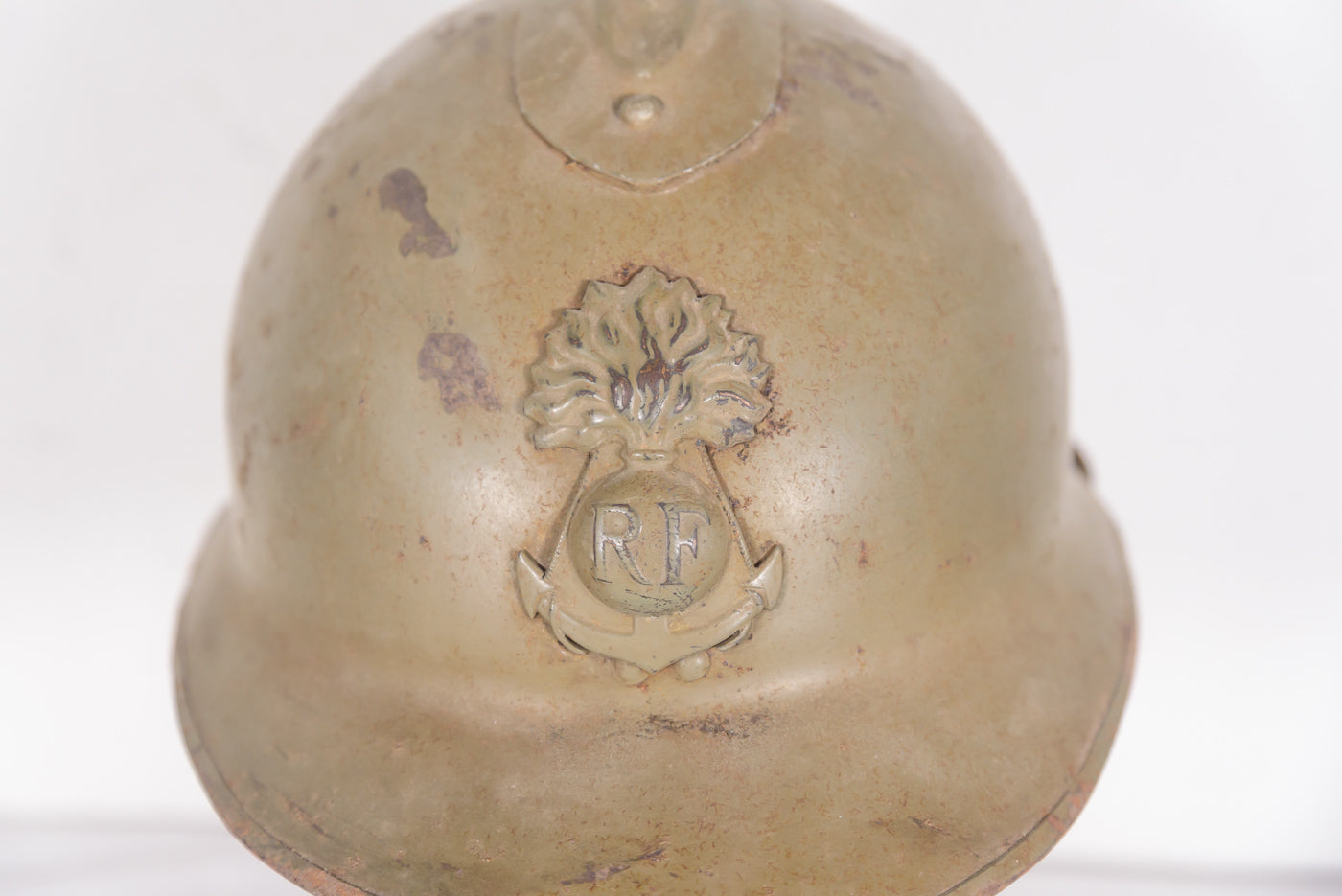 Elmetto Adrian M.26 Francese con fregio Fanteria di Marina Coloniale