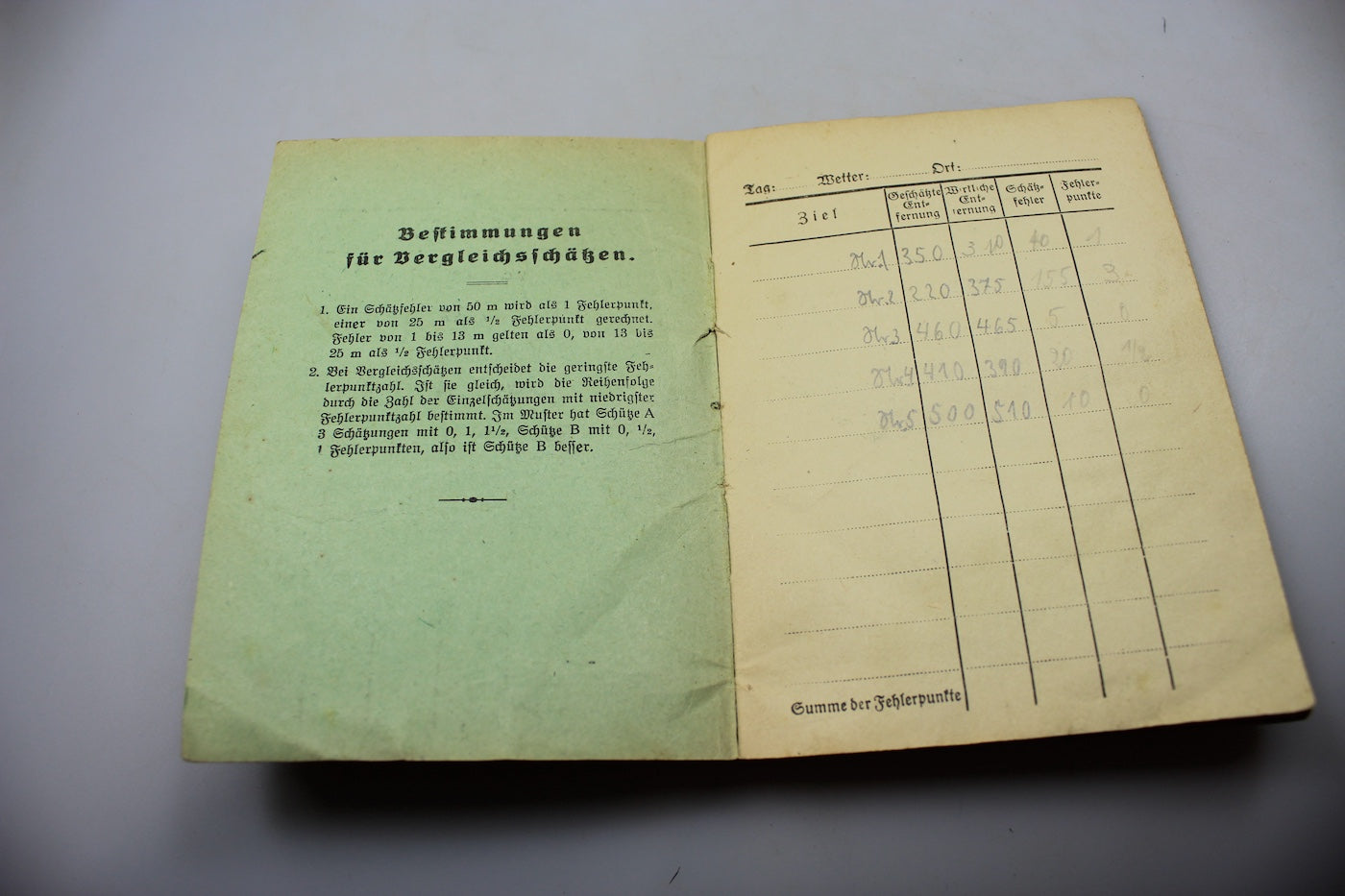 Entfernungsschakbuch manuale MG WW2, foto 2