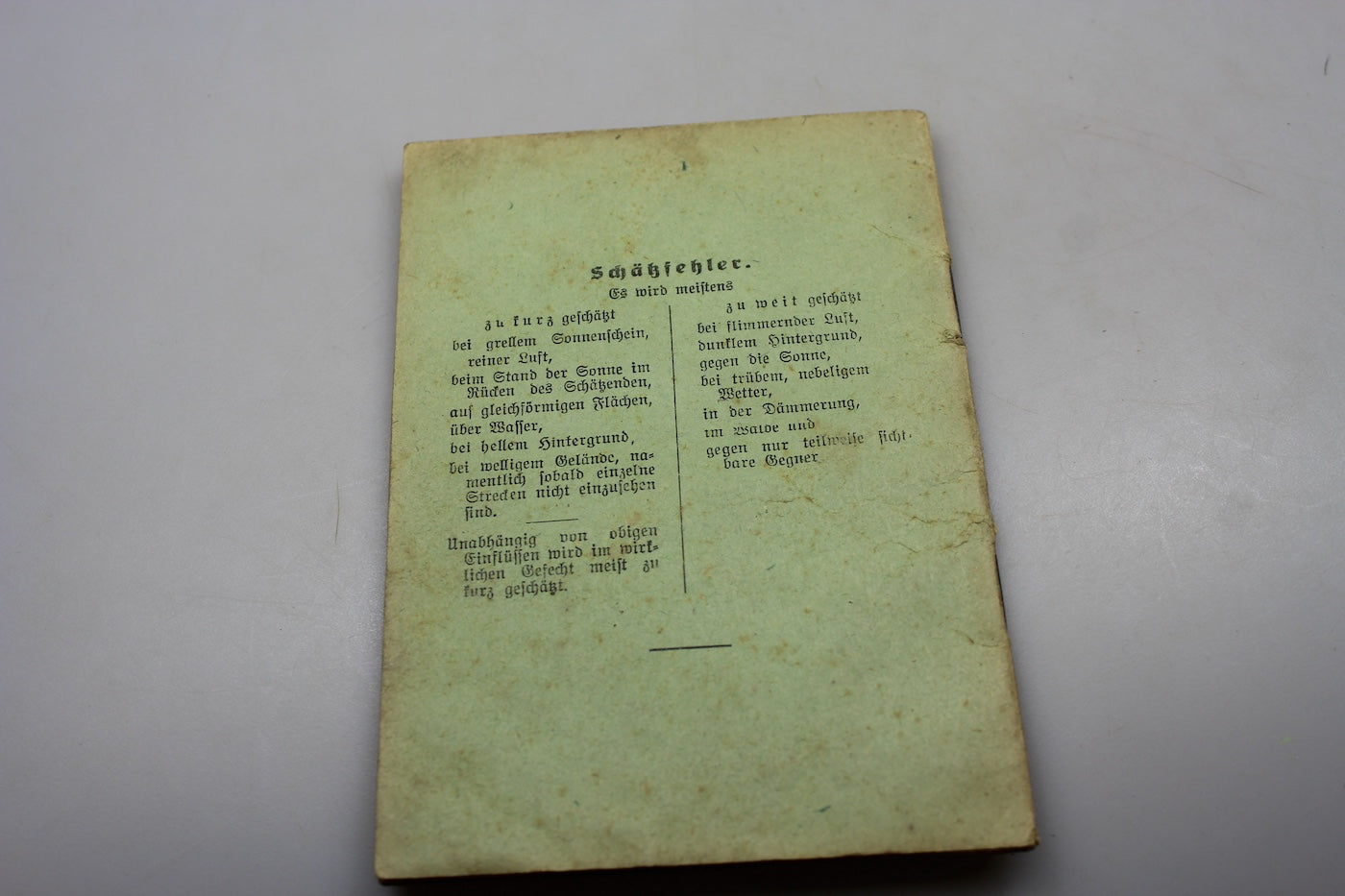 Entfernungsschakbuch manuale MG WW2