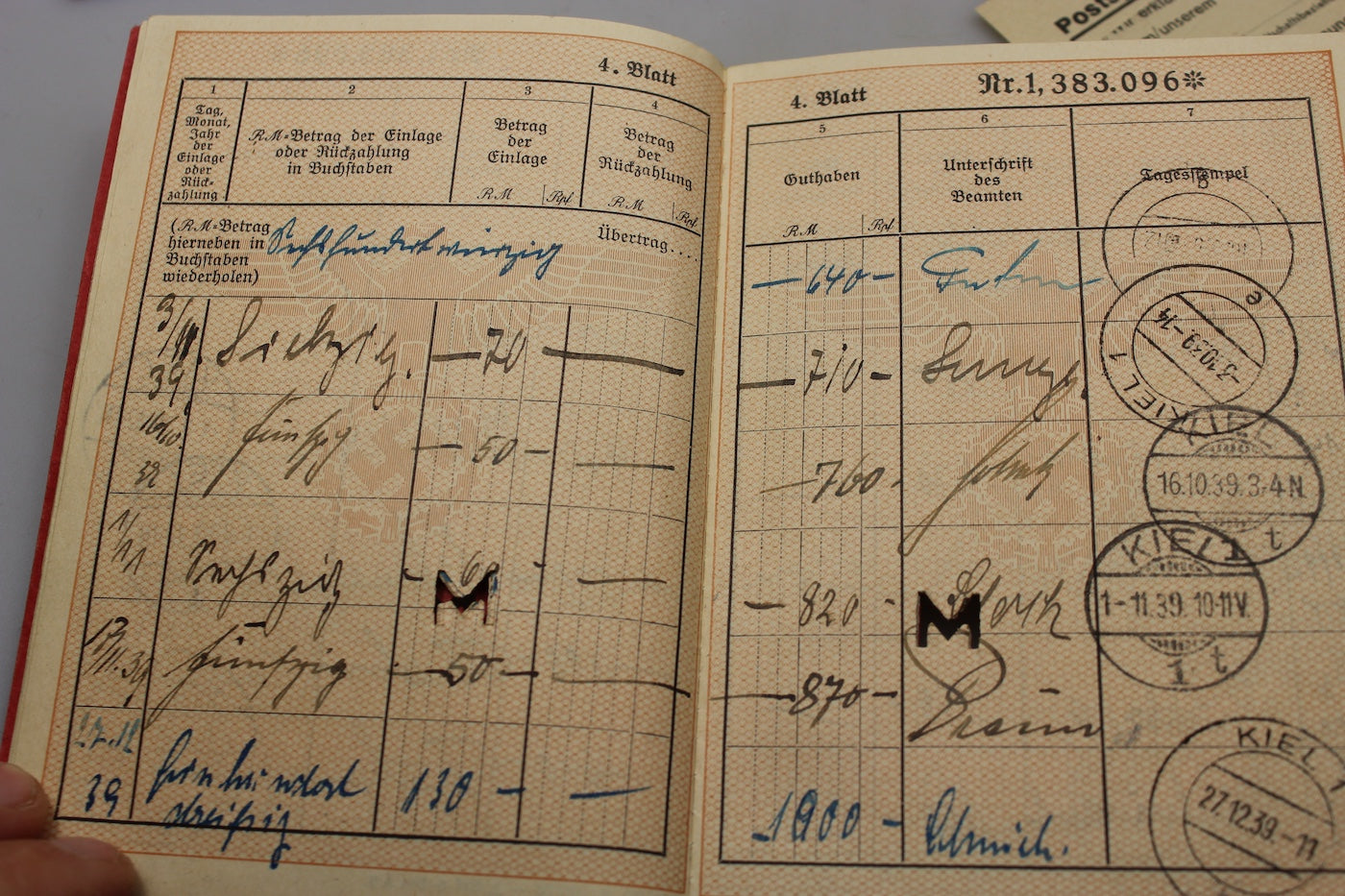 Postsparbuch con altro documento WW2