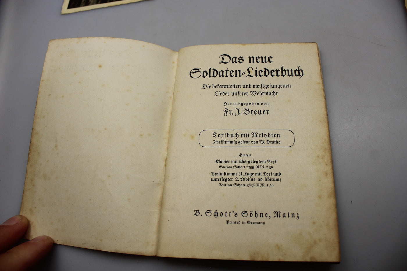 "Das zweite neue Soldaten Liederbuch" Volume 1