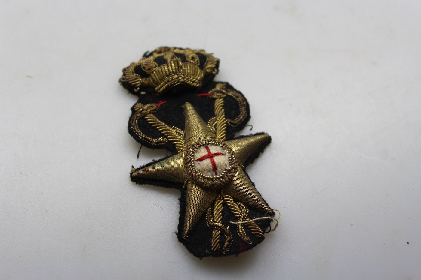 Fregio berretto 34 nero Ufficiale Medico REI WW 2