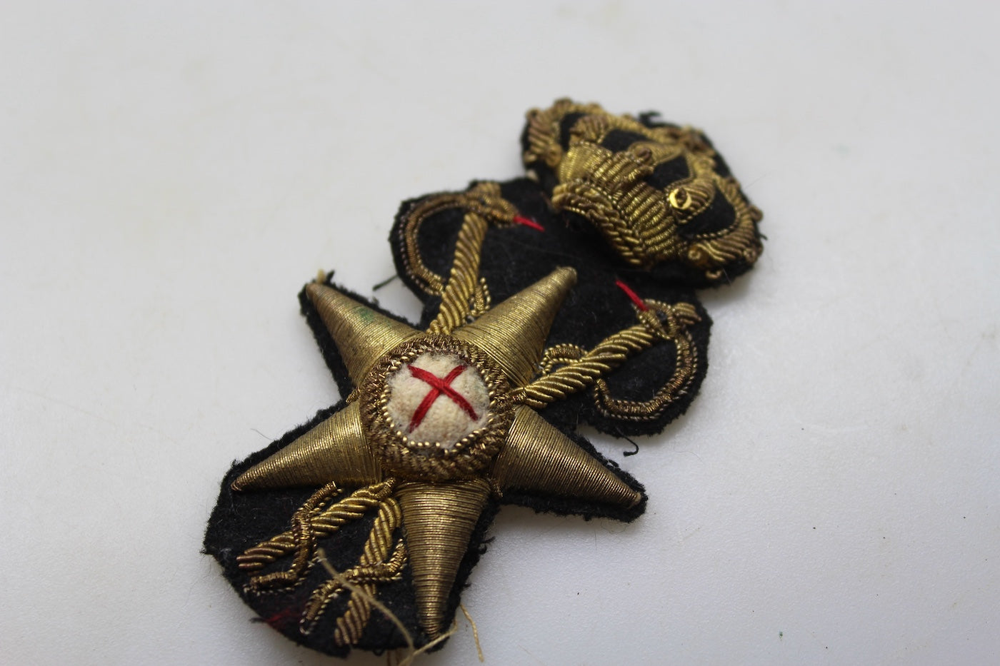 Fregio berretto 34 nero Ufficiale Medico REI WW 2
