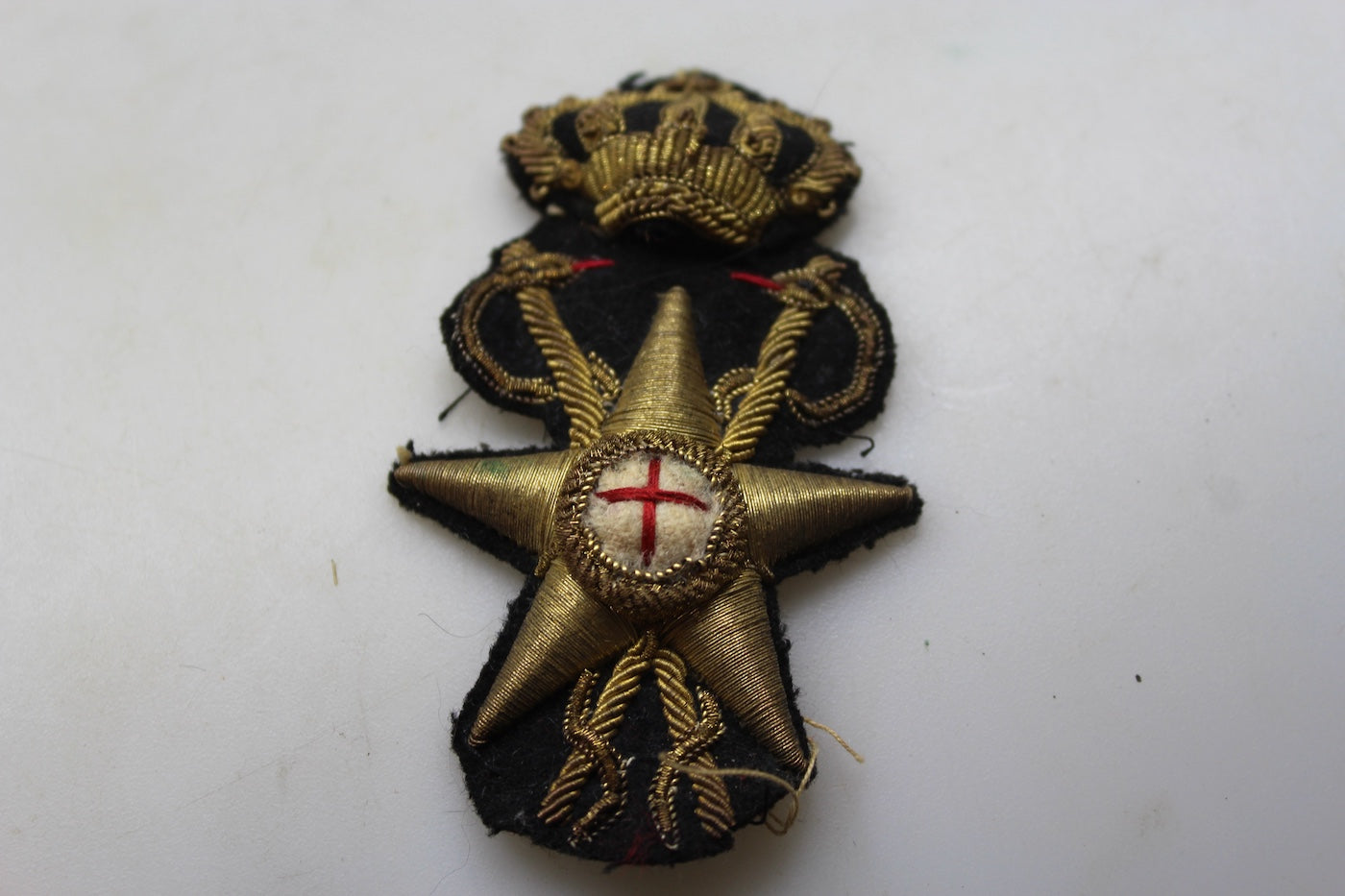 Fregio berretto 34 nero Ufficiale Medico REI WW 2
